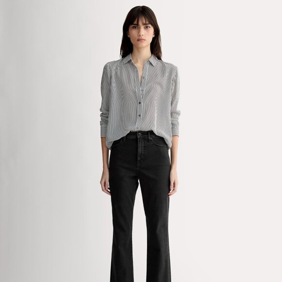 Everlane Women's High-Key Stovepipe Jean in Washed Black, Size 28, Cotton - Picture 1 of 16